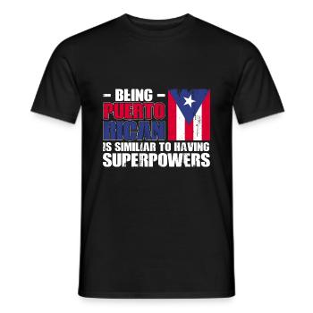 Puerto Rico Flagge | Puerto Ricaner Geschenkideen - Männer T-Shirt - Schwarz - Vorne - AI Model Male 178 light (178cm)