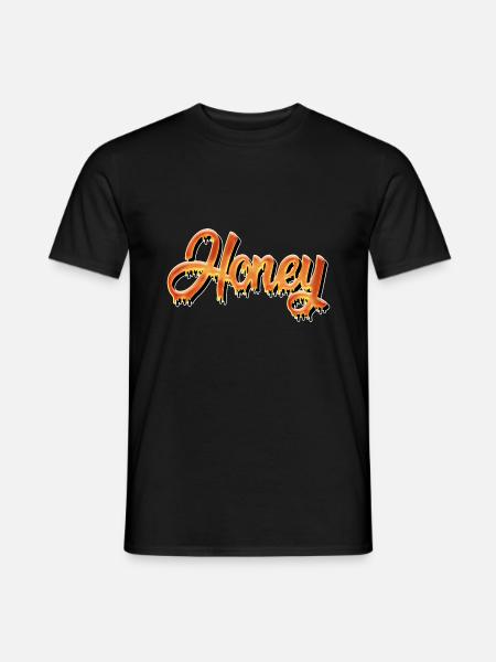 Lettrage graffiti miel miel - T-shirt homme - noir