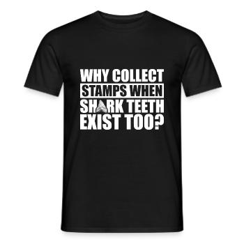 Dents de requin Collecte | Idée cadeau Shark Tooth - T-shirt homme - noir - Devant - AI Model Male 178 light (178cm)