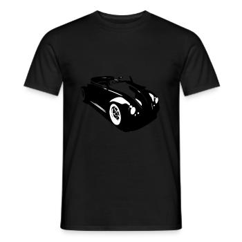 Voiture de course en silhouette minimaliste COX  - T-shirt homme - noir - Devant - AI Model Male 178 light (178cm)