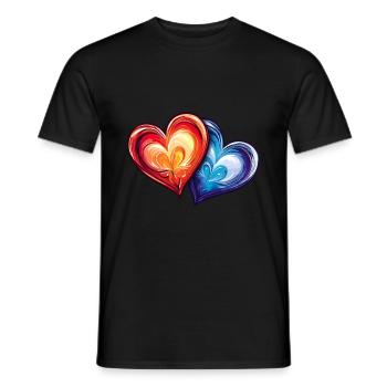Colorful Hearts - Men's T-Shirt - black - Front - AI Model Male 178 light (178cm)