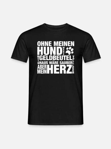 Ohne meinen Hund Pfote weiss - Männer T-Shirt - Schwarz