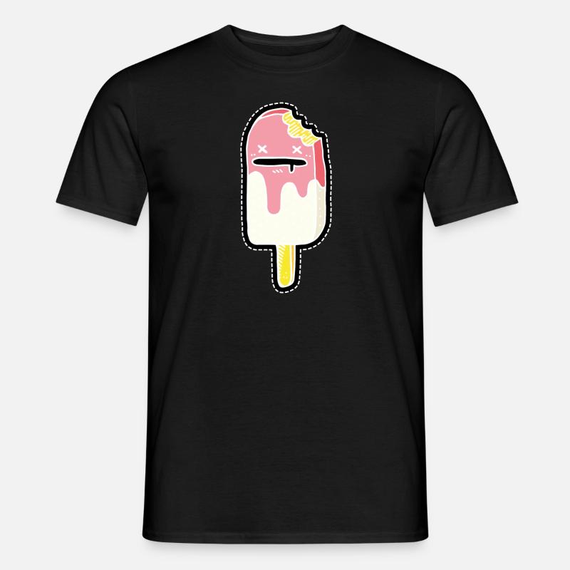 Eiscreme Eis Zombie rosa schwarz weiss - Männer T-Shirt - Schwarz