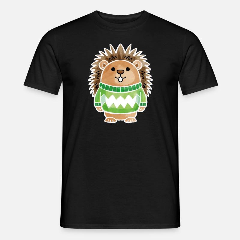 Pull Hérisson Blanc - T-shirt homme - noir