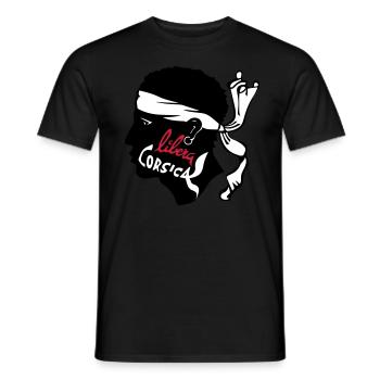 CORSE - CORSICA LIBRA - T-shirt homme - noir - Devant - AI Model Male 178 light (178cm)