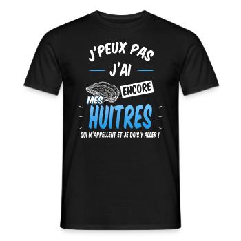 Les huitres m'appellent ostréiculteur cadeau - T-shirt homme - noir - Devant - AI Model Male 178 light (178cm)