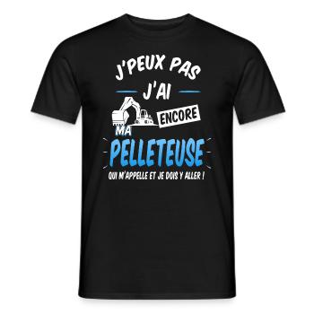 Pelleteuse - T-shirt homme - noir - Devant - AI Model Male 178 light (178cm)