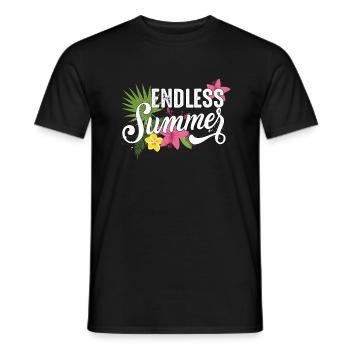 Endless Summer Summer Holiday Sea Beach Sand - Men's T-Shirt - black - Front - AI Model Male 178 light (178cm)