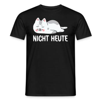 Bitte nicht Heute Müde Katze will schlafen Katzen - Männer T-Shirt - Schwarz - Vorne - AI Model Male 178 light (178cm)