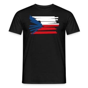 Czech Republic Flag - Modern Art - Men's T-Shirt - black - Front - AI Model Male 178 light (178cm)