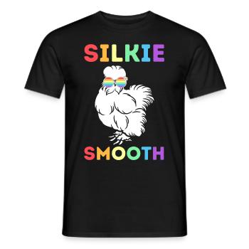 Silkie Fluffy Chicken Silky Smooth Rainbow Shades - Men's T-Shirt - black - Front - AI Model Male 178 light (178cm)