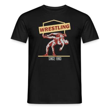 Wrestling wrestling - Men's T-Shirt - black - Front - AI Model Male 178 light (178cm)