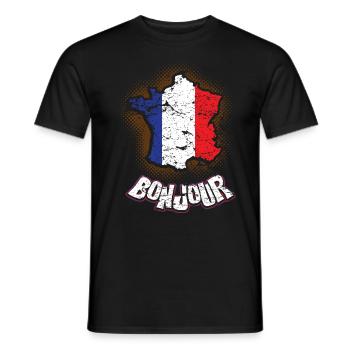 France country and countries - Men's T-Shirt - black - Front - AI Model Male 178 light (178cm)