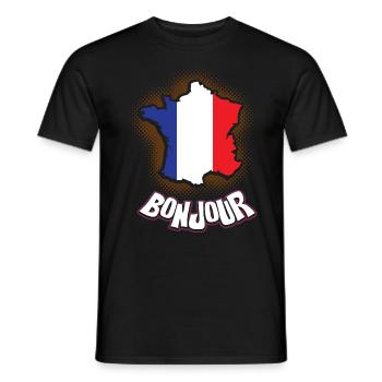 France country and countries - Men's T-Shirt - black - Front - AI Model Male 178 light (178cm)
