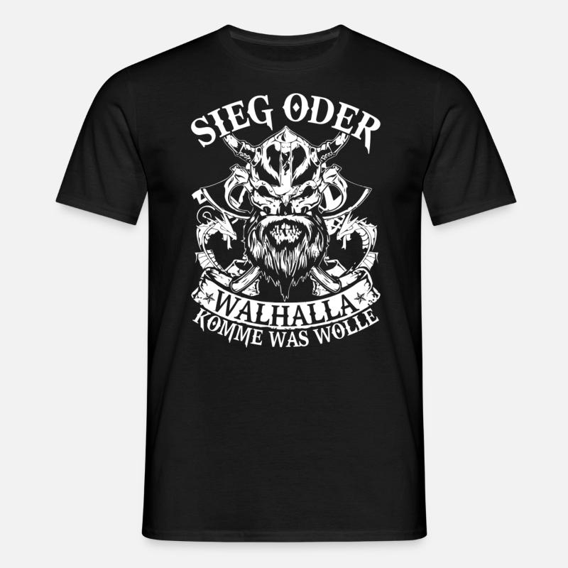 Sieg oder Walhalla - Männer T-Shirt - Schwarz