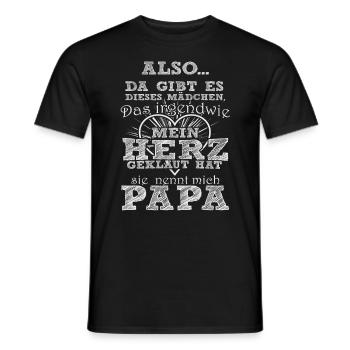 Vater und Tochter Herz Geklaut dieses Mädchen - Männer T-Shirt - Schwarz - Vorne - AI Model Male 178 light (178cm)