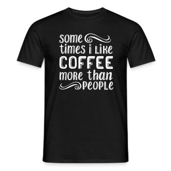 Kaffee - Männer T-Shirt - Schwarz - Vorne - AI Model Male 178 light (178cm)