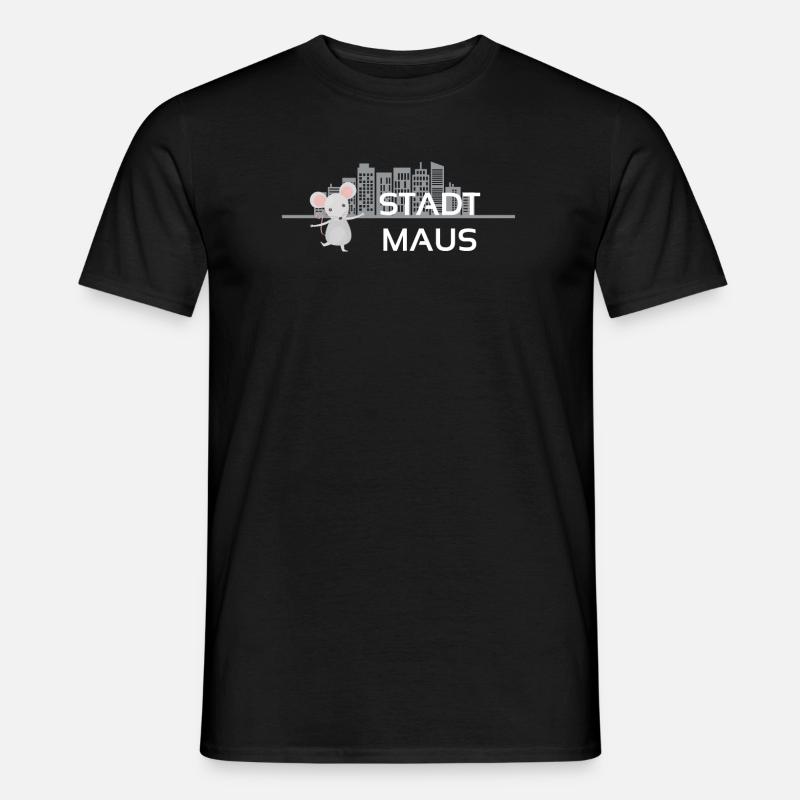 Stadtmaus Skyline Geschenkidee - Männer T-Shirt - Schwarz