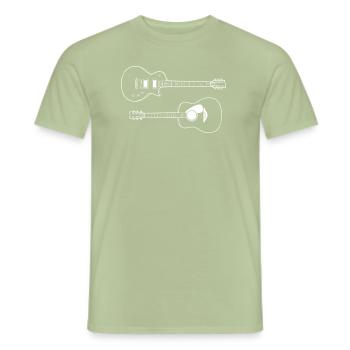 Guitar Guitars Western E Guitar - Men's T-Shirt - sage - Front - AI Model Male 178 light (178cm)