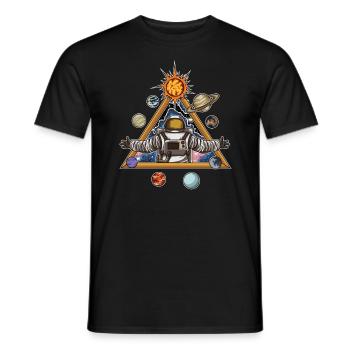Un astronaute spirituel accueille l'univers - T-shirt homme - noir - Devant - AI Model Male 178 light (178cm)
