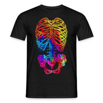 Swirly Skeleton - Men's T-Shirt - black - Front - AI Model Male 178 light (178cm)