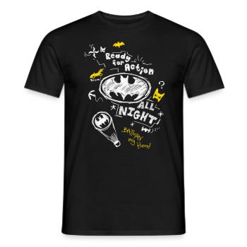 Batman Ready For Action - Men's T-Shirt - black - Front - AI Model Male 178 light (178cm)
