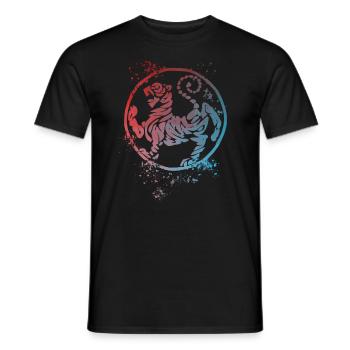Shotokan Tiger Pixelart 2020 - Men's T-Shirt - black - Front - AI Model Male 178 light (178cm)