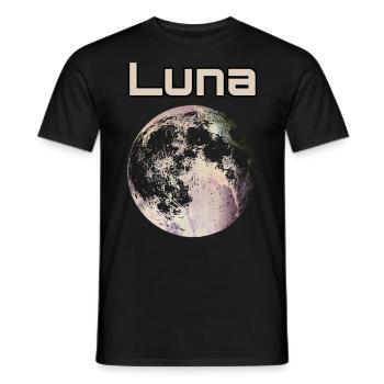 Lune Luna Moon - T-shirt homme - noir - Devant - AI Model Male 178 light (178cm)