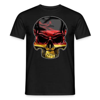 Germany skull - Men's T-Shirt - black - Front - AI Model Male 178 light (178cm)