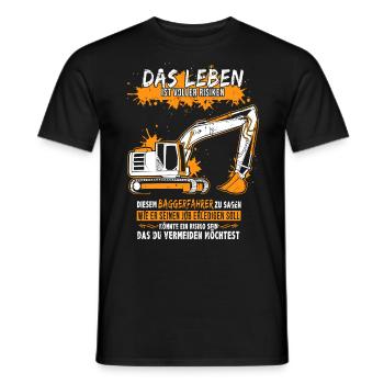 Baggerfahrer mit Bagger - Männer T-Shirt - Schwarz - Vorne - AI Model Male 178 light (178cm)