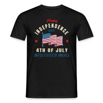 Independence Day July 4th - Men's T-Shirt - black - Front - AI Model Male 178 light (178cm)