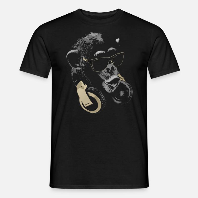 Affe DJ Bling - Männer T-Shirt - Schwarz