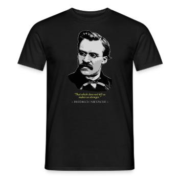 Friedrich Nietzsche Quote - Men's T-Shirt - black - Front - AI Model Male 178 light (178cm)