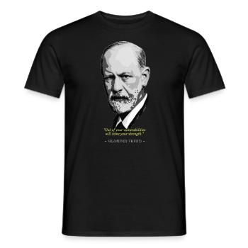 Sigmund Freud Quote - Men's T-Shirt - black - Front - AI Model Male 178 light (178cm)