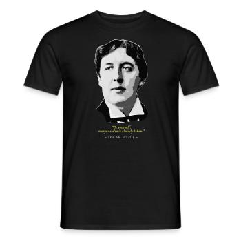 Oscar Wilde Quote - Men's T-Shirt - black - Front - AI Model Male 178 light (178cm)