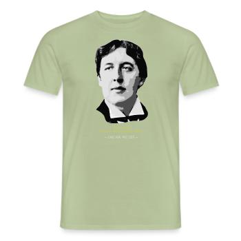 Oscar Wilde Quote - Men's T-Shirt - sage - Front - AI Model Male 178 light (178cm)