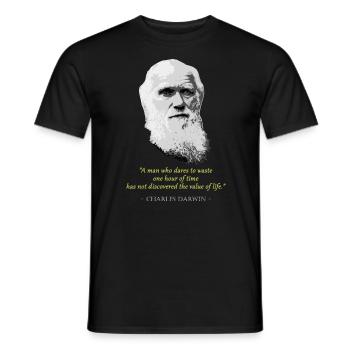 Charles DarwinZitat - Männer T-Shirt - Schwarz - Vorne - AI Model Male 178 light (178cm)
