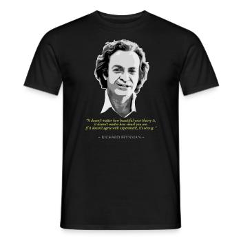 Richard Feynman Quote - Men's T-Shirt - black - Front - AI Model Male 178 light (178cm)