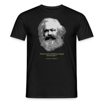 Karl Marx Quote - Men's T-Shirt - black - Front - AI Model Male 178 light (178cm)