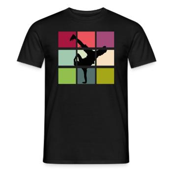 Breakdance breaker retro bboy - Männer T-Shirt - Schwarz - Vorne - AI Model Male 178 light (178cm)