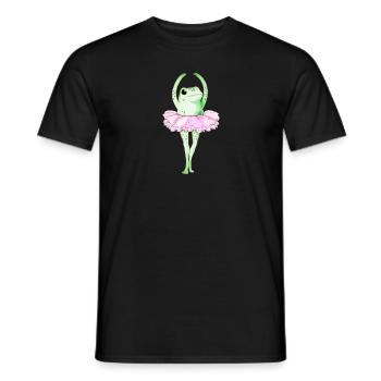 Aesthetic Frog Ballerina Retro Frog Drawing - Men's T-Shirt - black - Front - AI Model Male 178 light (178cm)