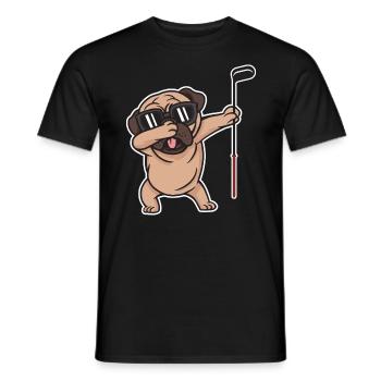 Dabbing Golf Pug Player Golfer Golf Club - Men's T-Shirt - black - Front - AI Model Male 178 light (178cm)