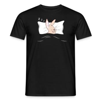Sleep shirt Pajama Pyjama Sleepsuit Nightgown - Men's T-Shirt - black - Front - AI Model Male 178 light (178cm)