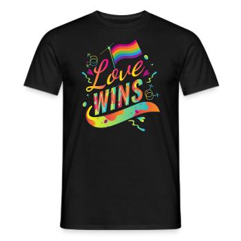 Love Wins LGBT Gay Pride CSD Gender Queer Trans - T-shirt homme - noir - Devant - AI Model Male 178 light (178cm)
