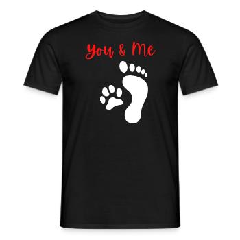 Chiens promener chiens Meilleur amis - T-shirt homme - noir - Devant - AI Model Male 178 light (178cm)