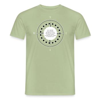 Selon comment on est tourné | citation Perceval - T-shirt homme - vert sauge - Devant - AI Model Male 178 light (178cm)