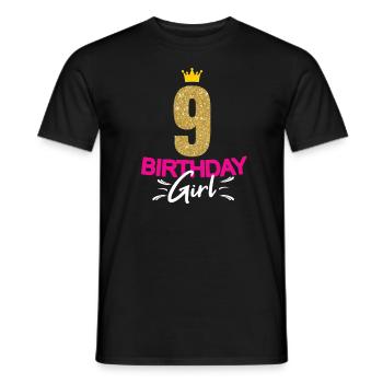 Birthday Girl Ladies 9 ans Dicton drôle - T-shirt homme - noir - Devant - AI Model Male 178 light (178cm)