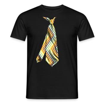 t-shirt cravate Krawatte cravate corbata stropdas - T-shirt homme - noir - Devant - AI Model Male 178 light (178cm)