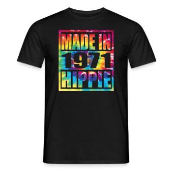 Hippie Birthday 1971 - Männer T-Shirt - Schwarz - Vorne - AI Model Male 178 light (178cm)