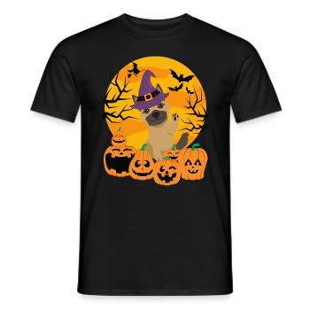 Mignon berger allemand Halloween Costume Chien - T-shirt homme - noir - Devant - AI Model Male 178 light (178cm)